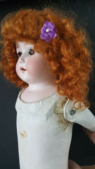 Antique doll German Huebach Koppelsdorff bisque head kid leather body Sleepy Eye 4