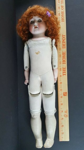 Antique doll German Huebach Koppelsdorff bisque head kid leather body Sleepy Eye 8