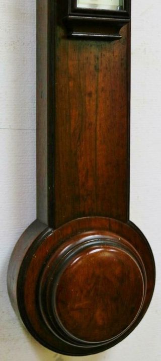 Antique English Solid Oak Stick Wall Barometer & Thermometer,  G.  Fleet Newcastle 3
