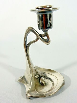 Antique Art Nouveau 1906 Wmf Candlestick Candle Holder 329 Silver Plated