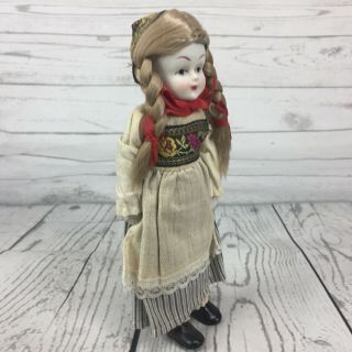 Porcelain Doll Blonde Braids Scary Halloween Prop Creepy Horror Haunted Weird