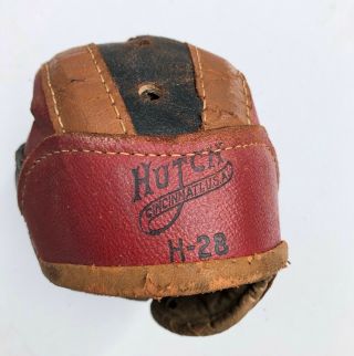 Vintage 1930s Hutch Leather Football Helmet H - 28