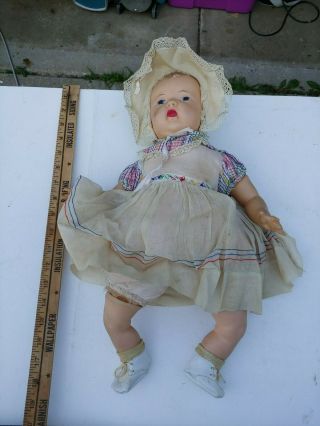 Antique Vintage American Character Vintage 1950 Baby Doll 19 Inch Large Clothes