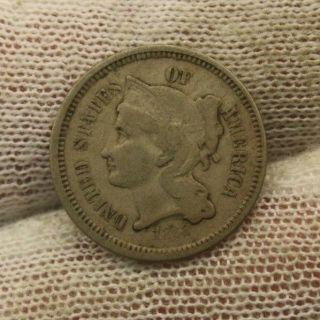 1868 Nickel Three Cent Piece X1286 United States Antique 3c