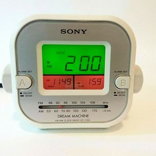 Sony Dream Machine Fm/am Clock Radio Icf - C180 Dual Alarm Lcd Digital Cube A3