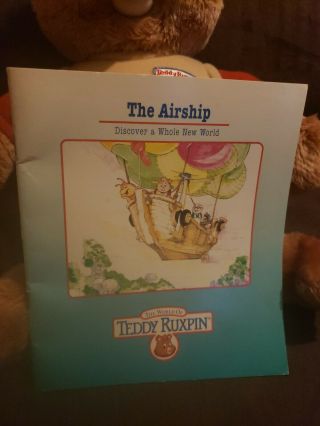 vintage 1985 teddy rubskin world of wonder bear with airship book 2