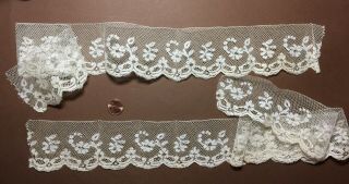 Two Lengths Handmade Valenciennes Bobbin Lace Sew Craft Costume