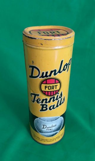 Vintage Antique Dunlop Fort Tennis Balls Tin Can Only