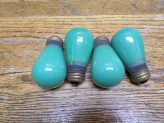 4 Vintage Ge Mazda 10w 120v Green Colored Light Bulbs