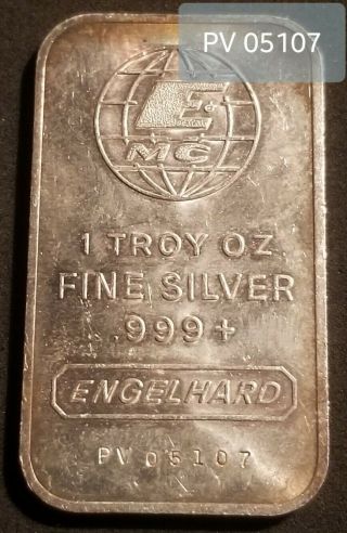 Engelhard,  Antique - Vintage - 1 Troy Oz.  999 Fine Silverbar - 1981 Series - Pv 05107