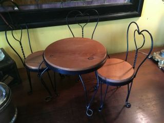 Vintage Twisted Wire Ice Cream Parlor Table and Chairs DOLL 2
