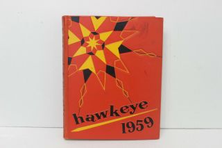 Vintage University Of Iowa College Yearbook Hawkeyes 1959 Hardcover Book City Ia
