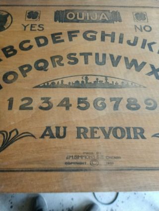Antique OUIJA 1920 Game Board J.  M.  SIMMONS & CO Chicago OCCULT,  Picture of Witch 3