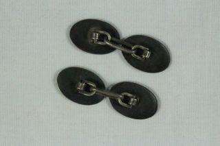 Vintage Sterling Silver and Enamel Clover Mid - Century Cufflinks 2