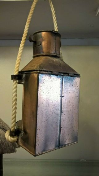 Vintage Ship ' s Masthead Copper Oil Lamp Lantern.  Tung Woo? 3
