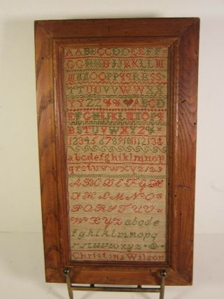 Fine Antique Early 19th Century Needlework Alphabet Sampler