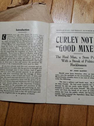 1924 Mayor James Curley Boston Political Campaign Material MA Vintage Antique 2