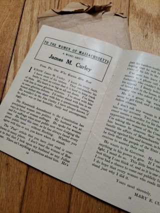 1924 Mayor James Curley Boston Political Campaign Material MA Vintage Antique 5