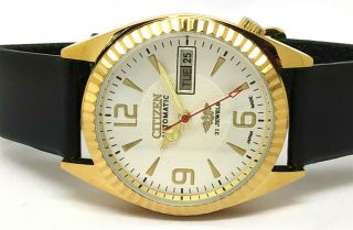 Citizen Automatic Men Golden Plated Vintage Whitedial Made Japan Watch Run Order
