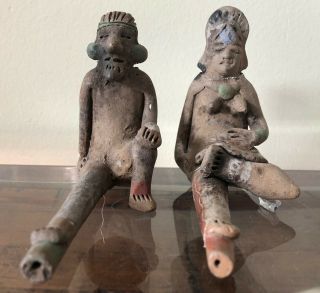 Pre - Columbian Mayan? Terracotta / Clay Smoking Pipes 6