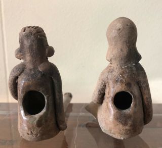 Pre - Columbian Mayan? Terracotta / Clay Smoking Pipes 7