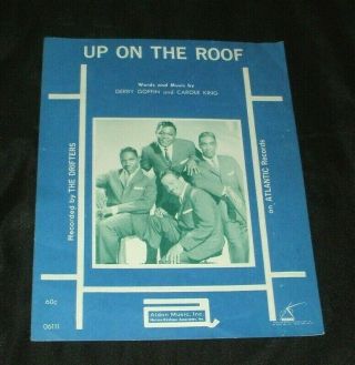 Vintage Sheet Music The Drifters Up On The Roof 1962 Rare Carole King