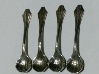 Set Of 4 Vintage Sterling Silver Salt Spoons