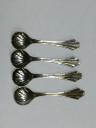 Set of 4 Vintage Sterling Silver Salt Spoons 5