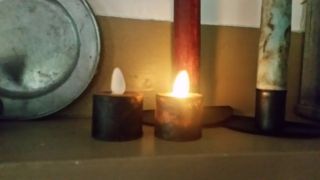 Two Blackened Tealights Judy Condon Hand Poured/timer Remote