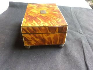 Georgian faux tortoise shell sewing box.  Circa 1790.  With Provenance. 12