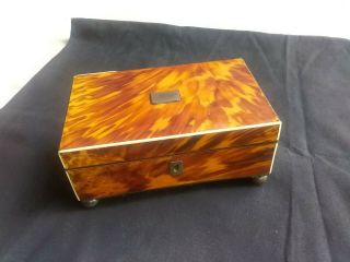 Georgian Faux Tortoise Shell Sewing Box.  Circa 1790.  With Provenance.