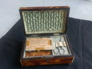 Georgian faux tortoise shell sewing box.  Circa 1790.  With Provenance. 2