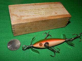 Pflueger Neverfail In Pre - 1910 Ultra Casting Wood Minnow Trade Box Shapleigh Hdw