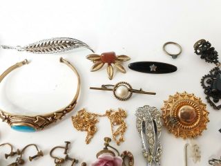 Antique & Old Vintage Jewellery Necklaces Brooches Pin Earrings Car Boot Joblot 4