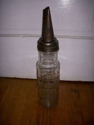 Antique Socony Quart Motor Oil Glass Bottle