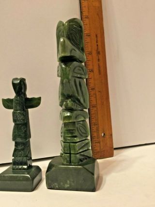 Vintage Alaskan Sculpture Jade Carved Totems Figures