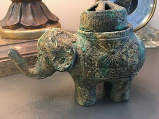 Antique Cast Iron Elephant Incense Burner