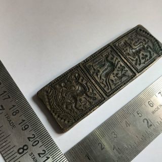 Antique Old Bell Metal Jewellery Stamp Die Seal Mythological Animal Patterns.