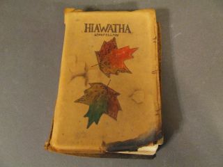 Antique The Song Of Hiawatha By Henry Longfellow Suede Leaf Cover 1898 - 1899