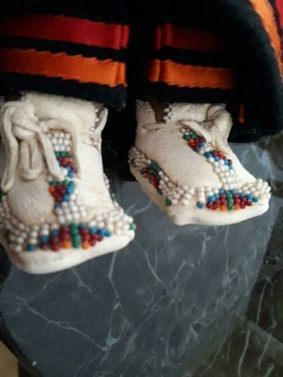 Vintage Cloth Doll Native American with beads and shells 3