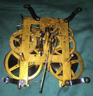 Antique Ingraham 8 Day Time And Strike Clock Movement - With Bell Parts Or Fix