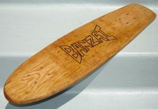 Vintage Solid Oak BANZAI Tall Oak Skateboard Deck.  G&S Sims Logan Hobie 10