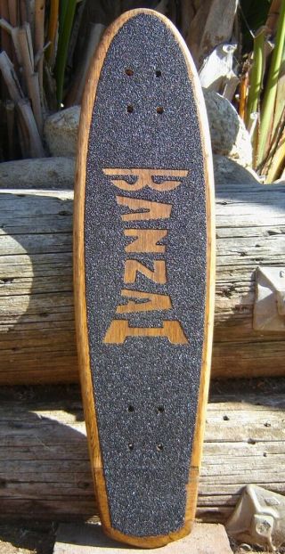 Vintage Solid Oak Banzai Tall Oak Skateboard Deck.  G&s Sims Logan Hobie