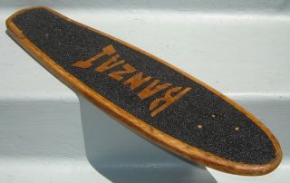 Vintage Solid Oak BANZAI Tall Oak Skateboard Deck.  G&S Sims Logan Hobie 4