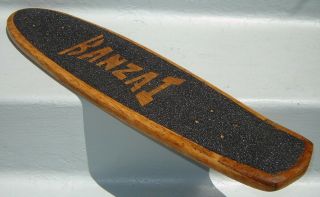 Vintage Solid Oak BANZAI Tall Oak Skateboard Deck.  G&S Sims Logan Hobie 6