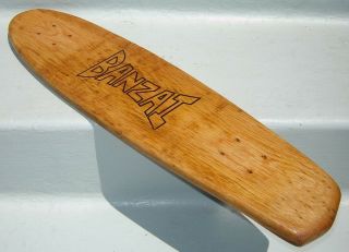 Vintage Solid Oak BANZAI Tall Oak Skateboard Deck.  G&S Sims Logan Hobie 7