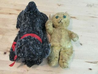 Vintage Stuffed Scottie Dog And Teddy Bear