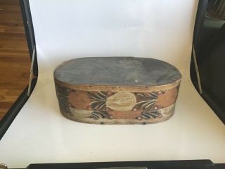 Antique Oval Brides Box - 18th Century - Hand Painted
