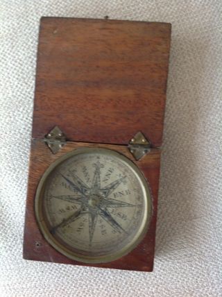 Vintage Compass Set In Wooden Case