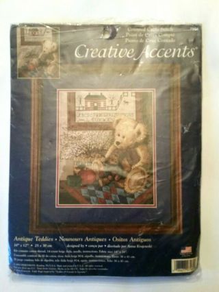 Creative Accents Antique Teddies Counted Cross Stitch 10 X 12 Bears